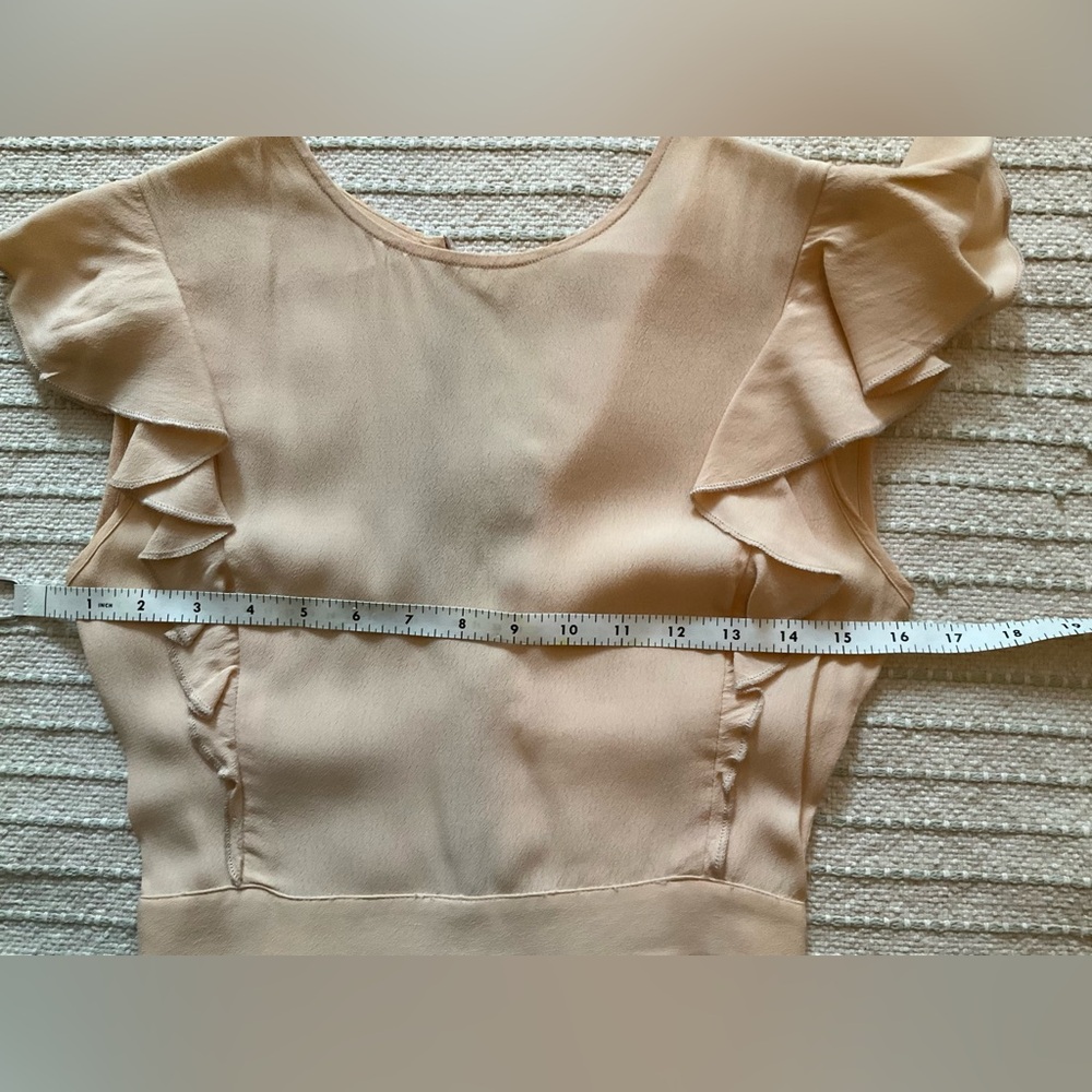 Christy Dawn Quinn Dress Size XS Butterscotch Peach Pink Ruffle - Picture 10 of 16